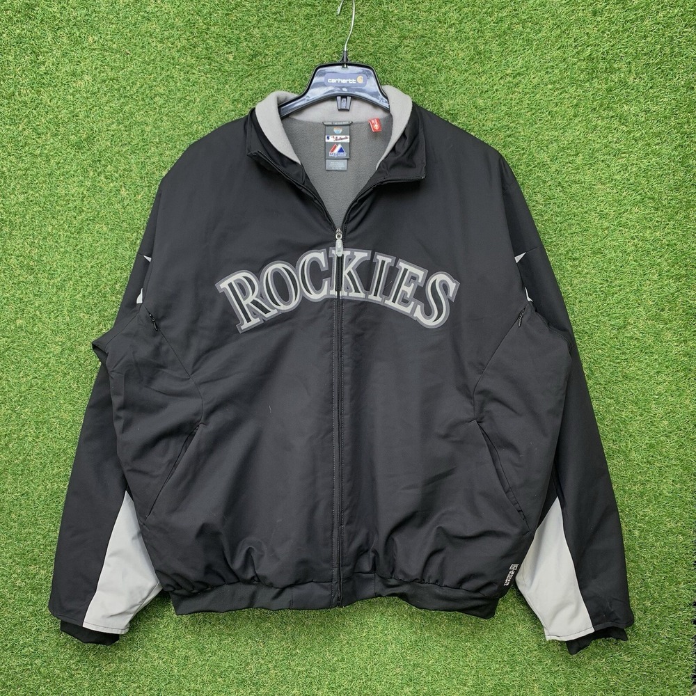 Majestic Colorado Rockies Jacket Mens Extra Large XL MLB Baseball Full Zip Coat